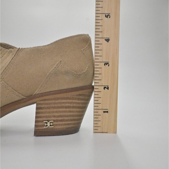 SAM EDELMAN Booties Womens Size 6.5 Roy Cowboy Boots Western Tan Ankle Rodeo - Picture 10 of 10